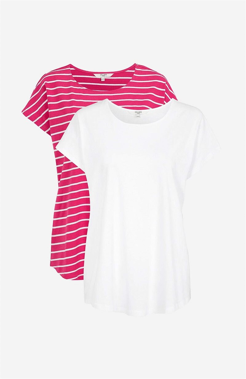 Jerseytoppe med korte ærmer Alma 2-pack