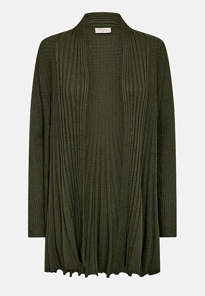 Lang, ribbet cardigan