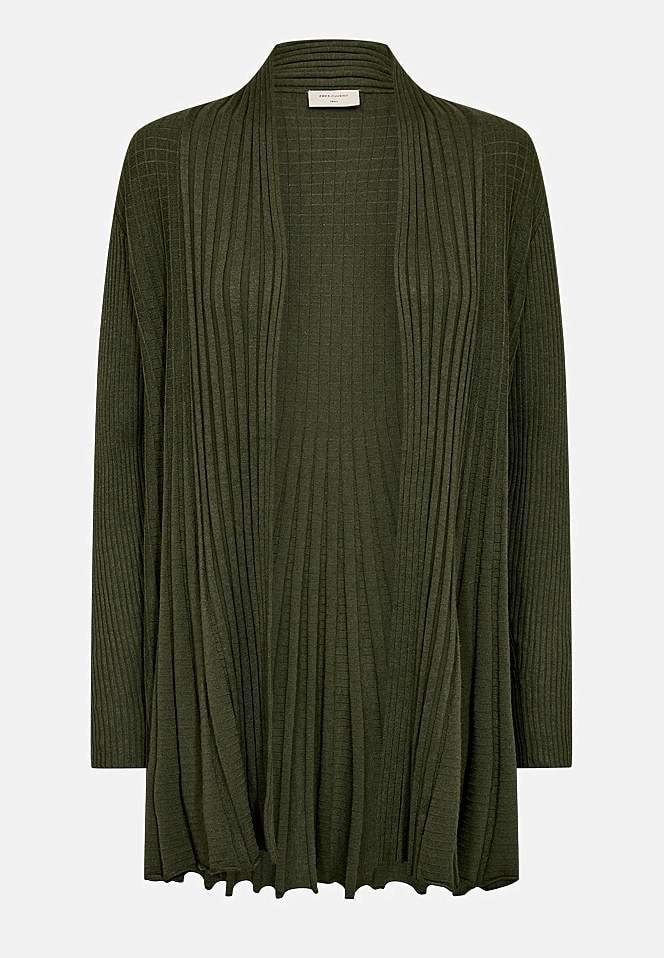 Lang, ribbet cardigan