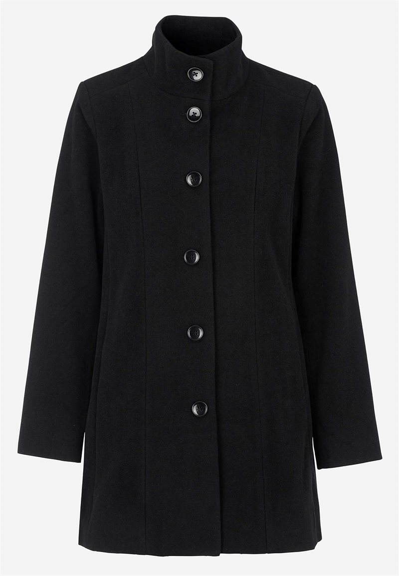 Frakke med opretstående krave