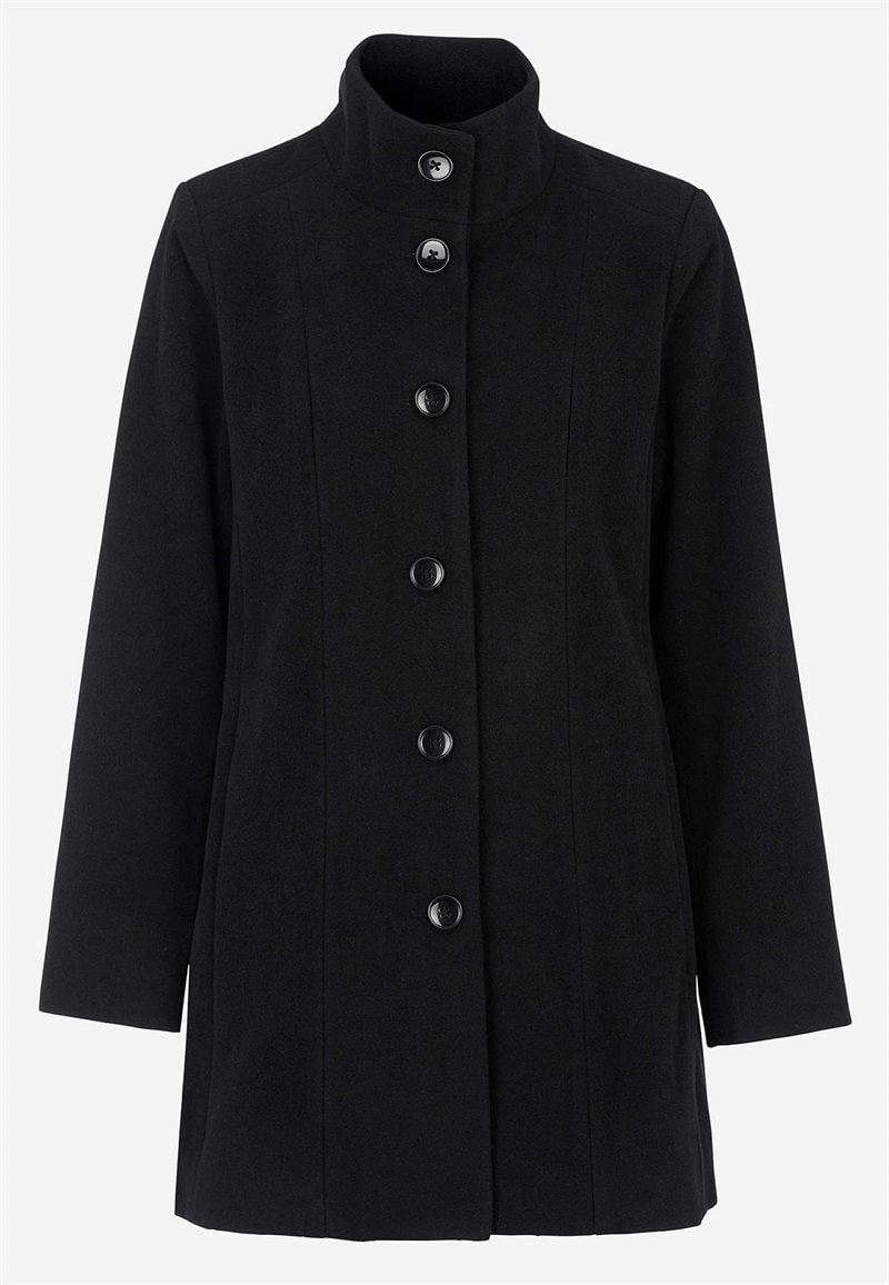 Frakke med opretstående krave