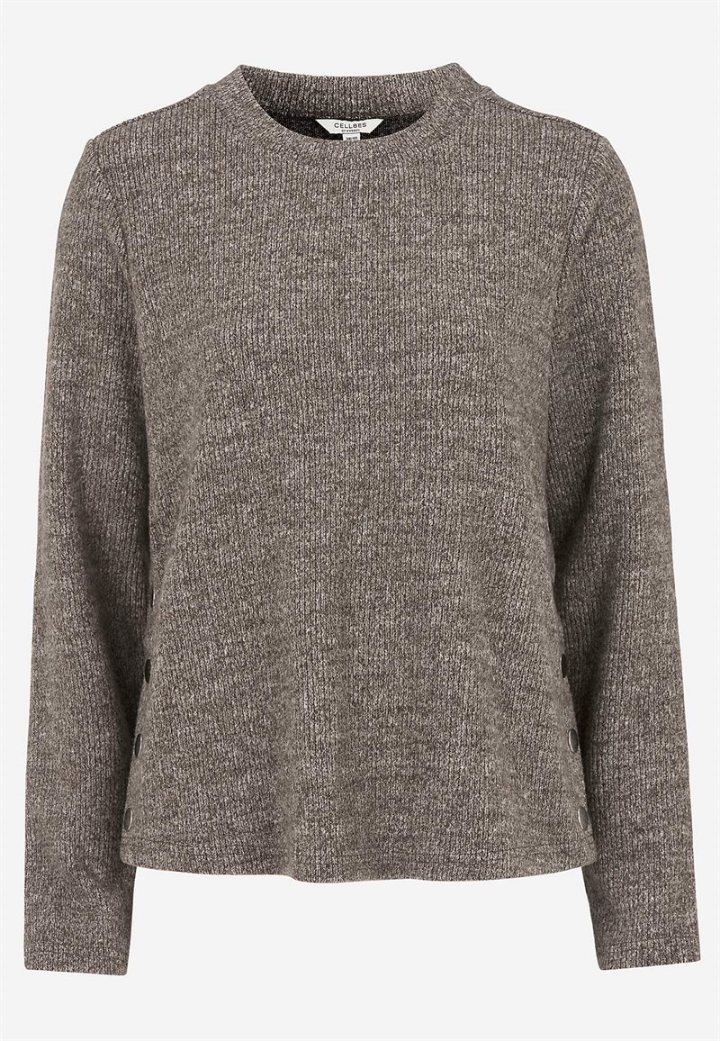 Superblød trøje med knapper