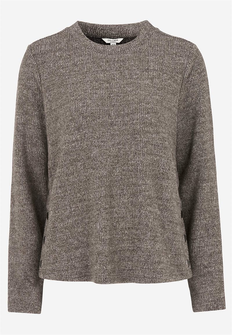 Superblød trøje med knapper