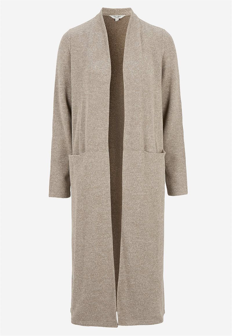 Superblød, lang cardigan med lommer Beata