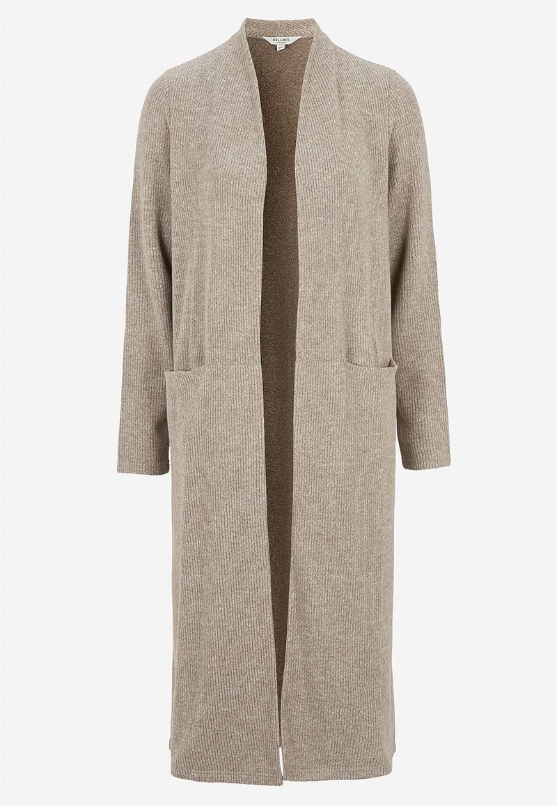 Superblød, lang cardigan med lommer Beata