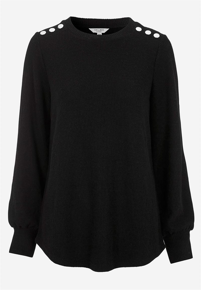 Blød jerseytrøje med knapper Beata