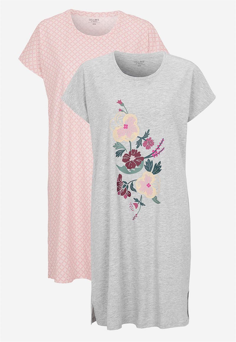 Kort natkjole i bomuld 2-pack