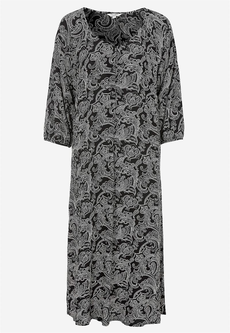 Mønstret kjole med knapper