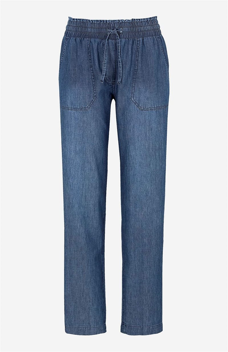 Lange bukser i blødvasket denim