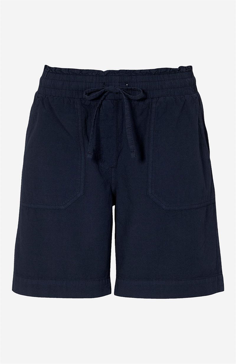 Shorts i vasket bomuld