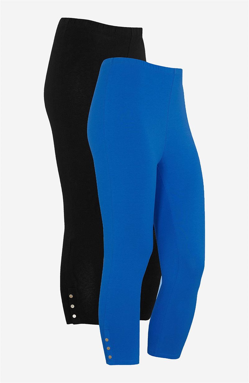 Capri leggings med dejlige knapdetaljer 2-pack Capri leggings med dejlige knapdetaljer 2-pack