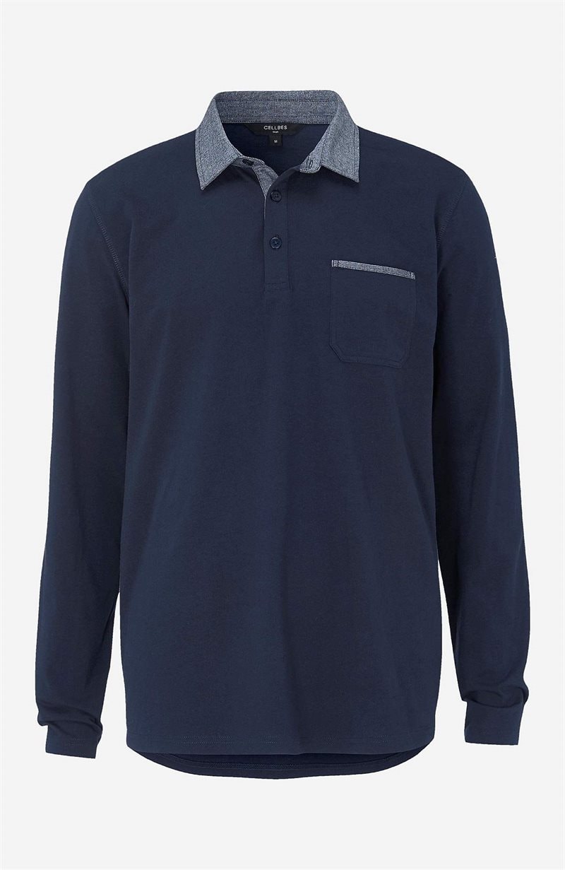 Komfortabel langærmet trøje med krave