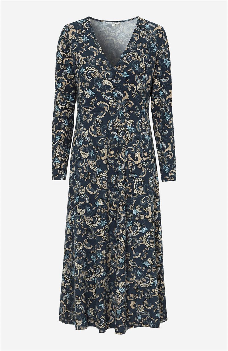 Mønstret slå-om kjole i jersey