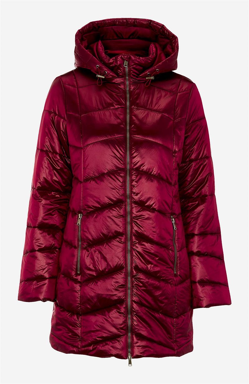 Foret jakke med skinnende stof