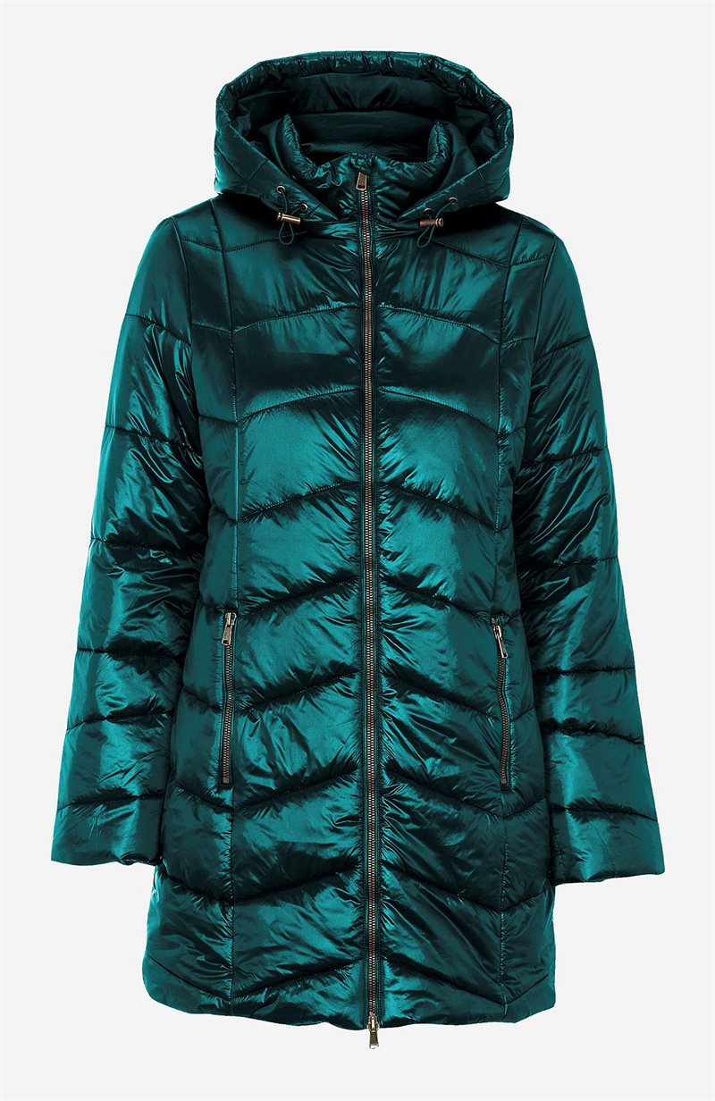 Foret jakke med skinnende stof