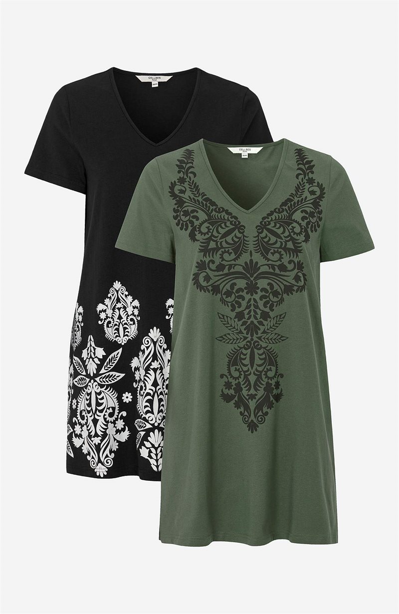 Kortærmet jerseytunika 2-pack