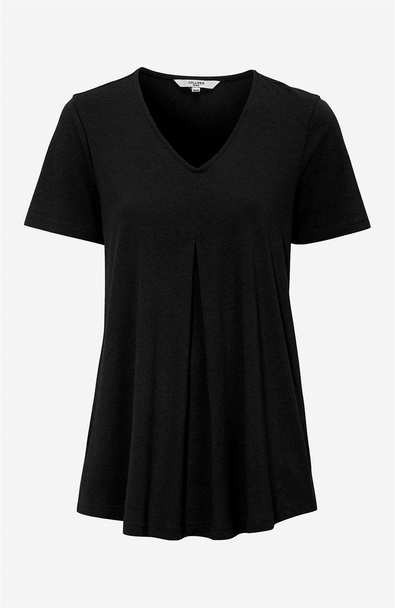 V-udskåret jerseytop