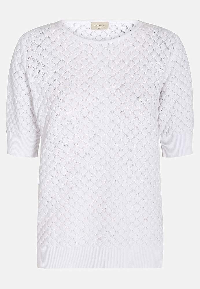 Kortærmet bomuldstrøje med strukturmønster