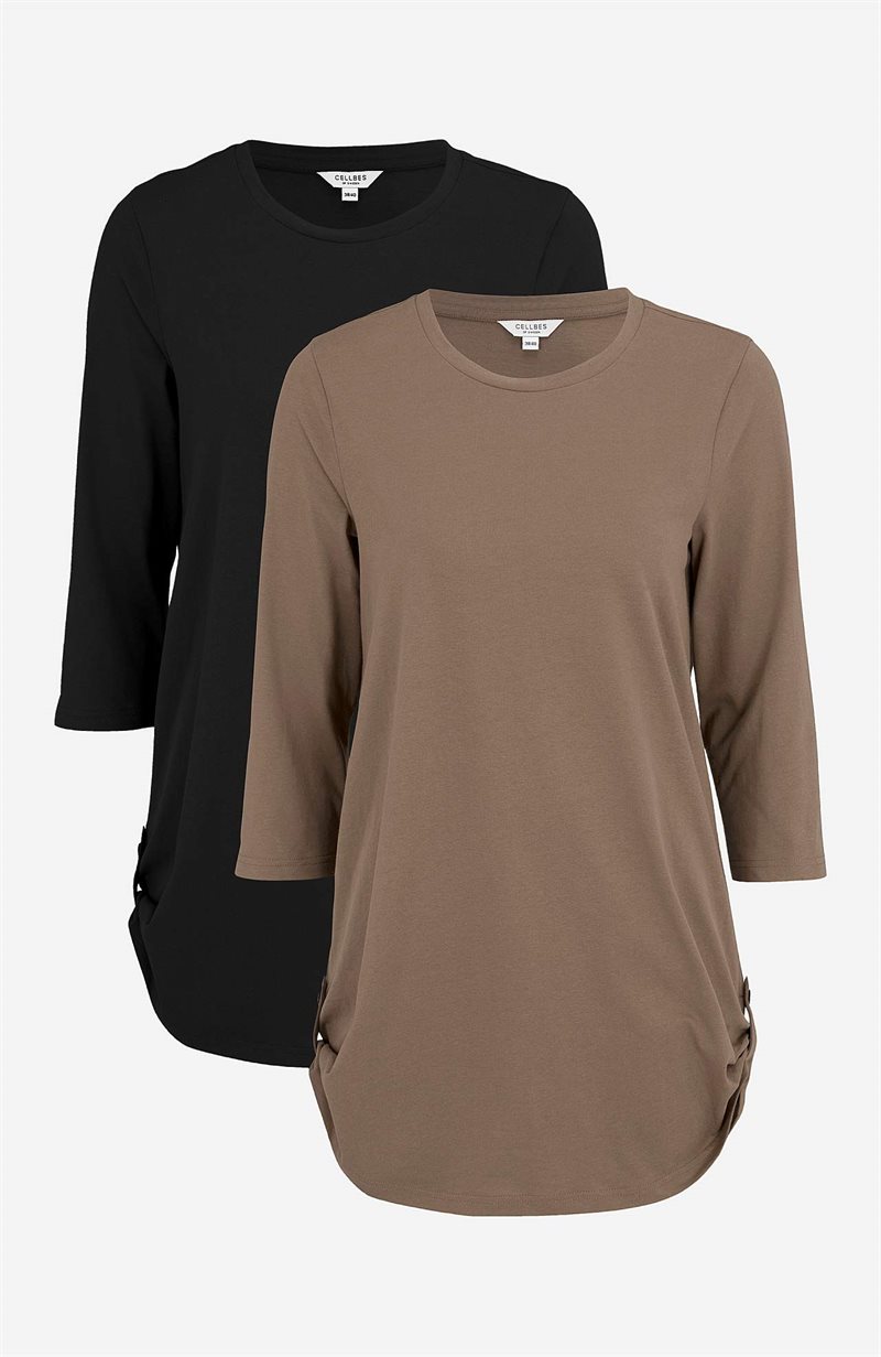 Jerseytunika med 3/4 ærme 2-pack