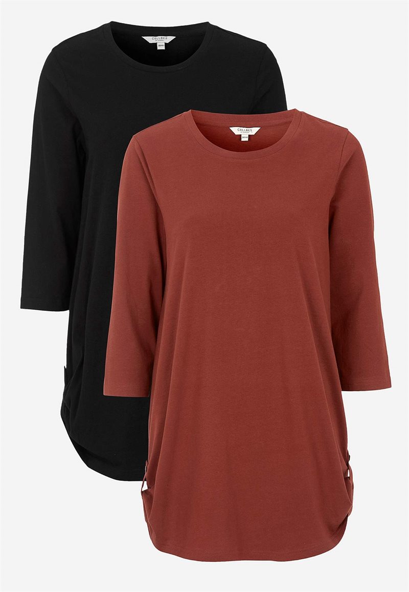 Jerseytunika med 3/4 ærme 2-pack