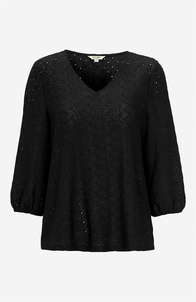 Blondetop med hulmønster