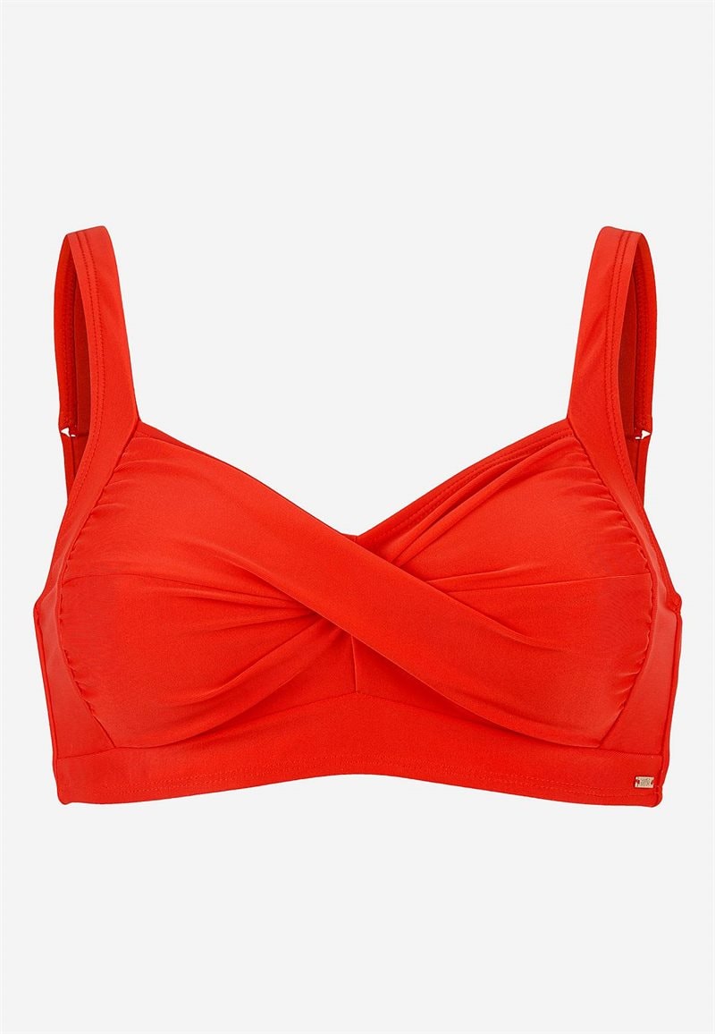 Ensfarvet, bøjleløs bikini-bh Nerja