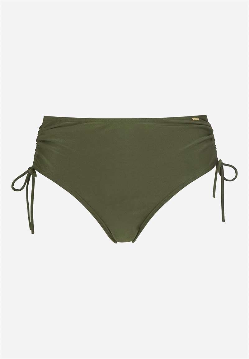 Rynket bikiniunderdel med høj talje