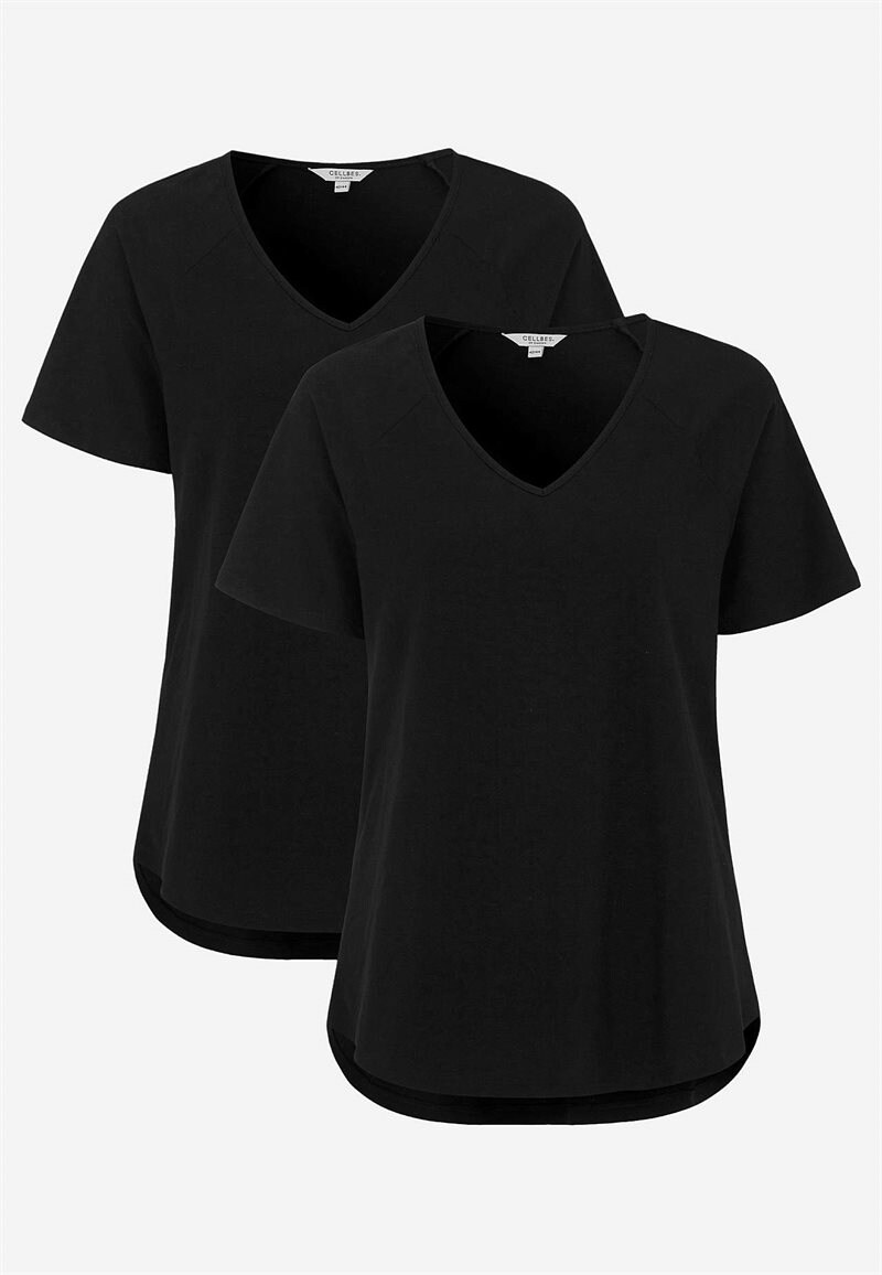 Jerseytop med raglanærme 2-pack