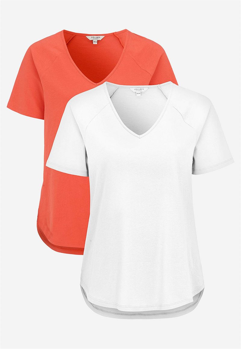 Jerseytop med raglanærme 2-pack