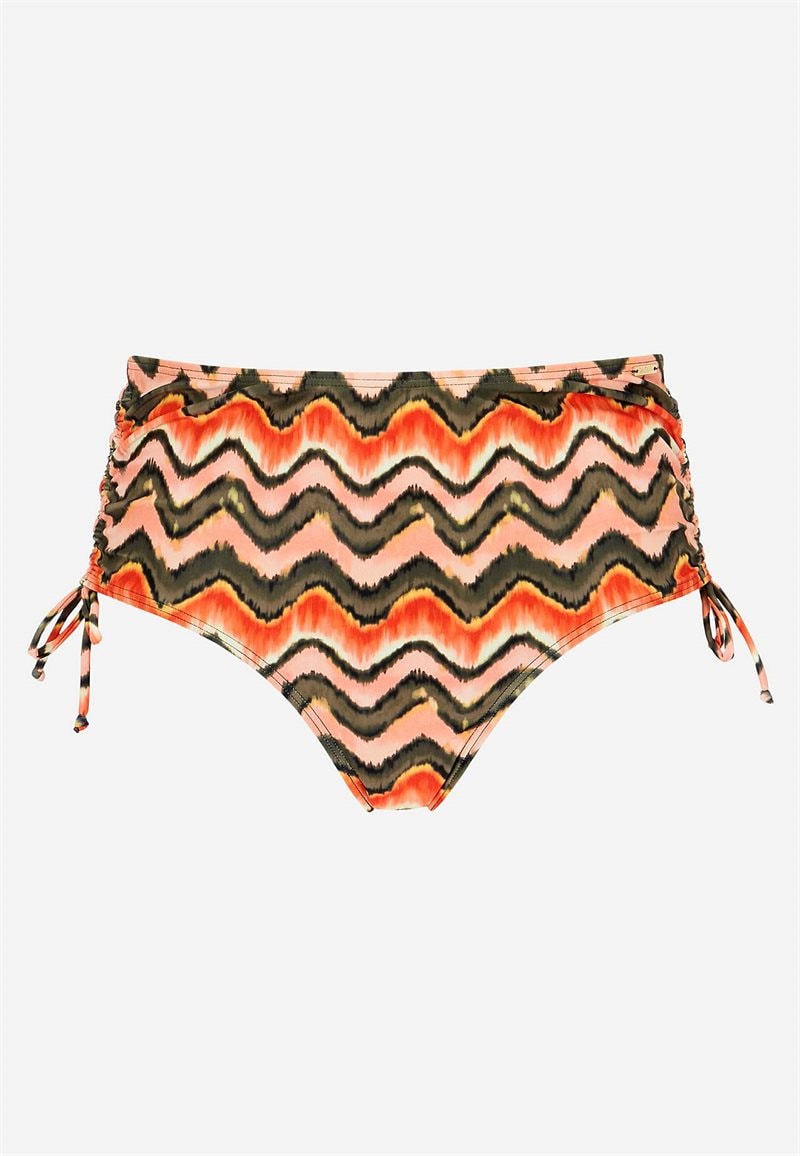 Rynket bikiniunderdel med høj talje