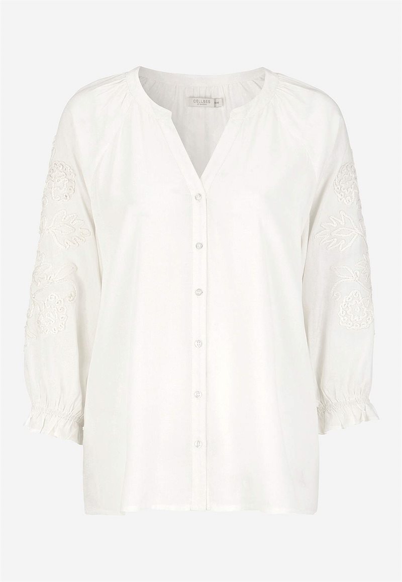 Bluse med broderi