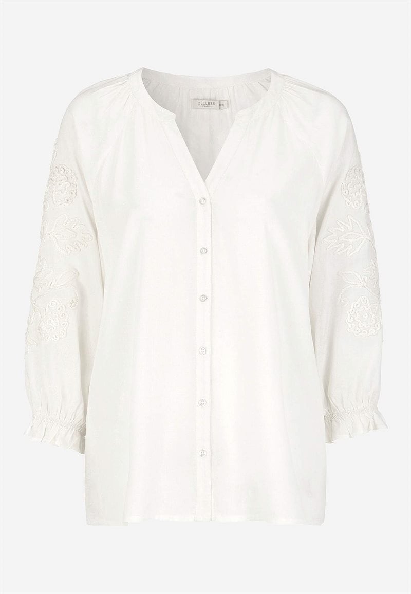 Bluse med broderi