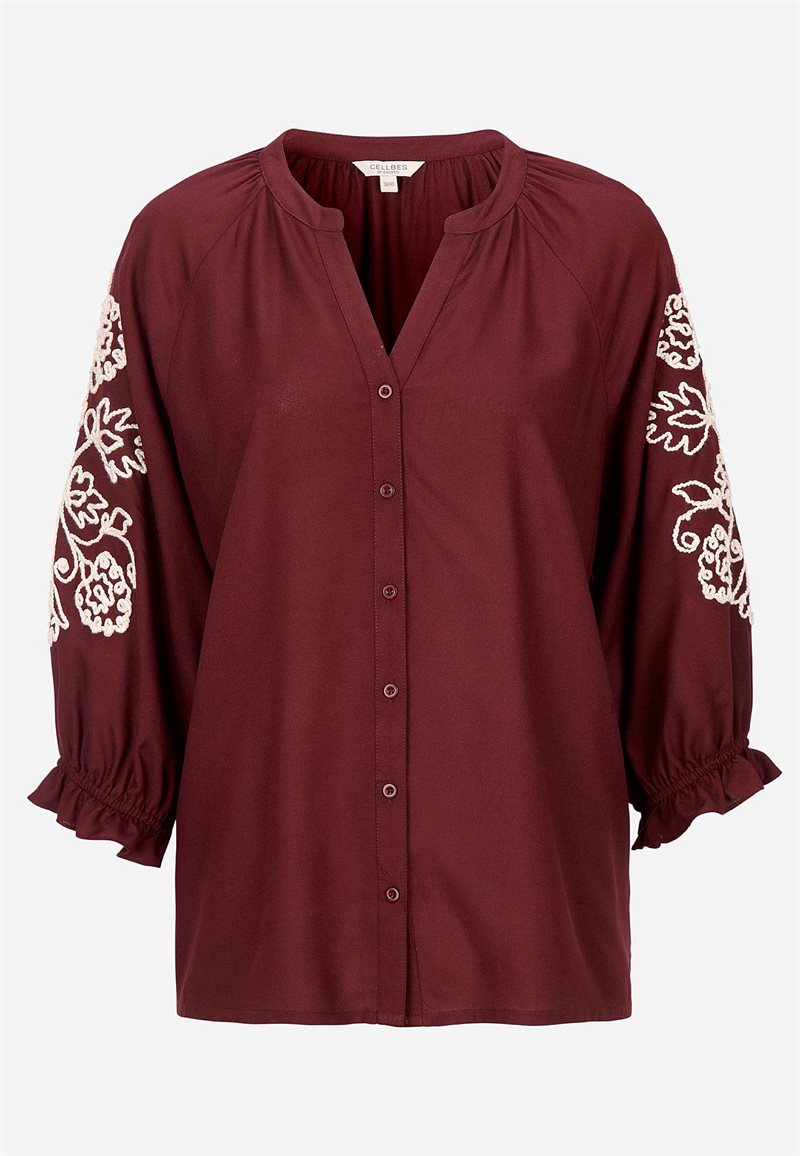 Bluse med broderi
