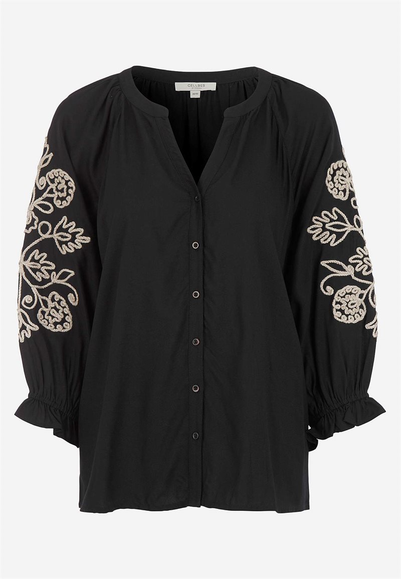 Bluse med broderi