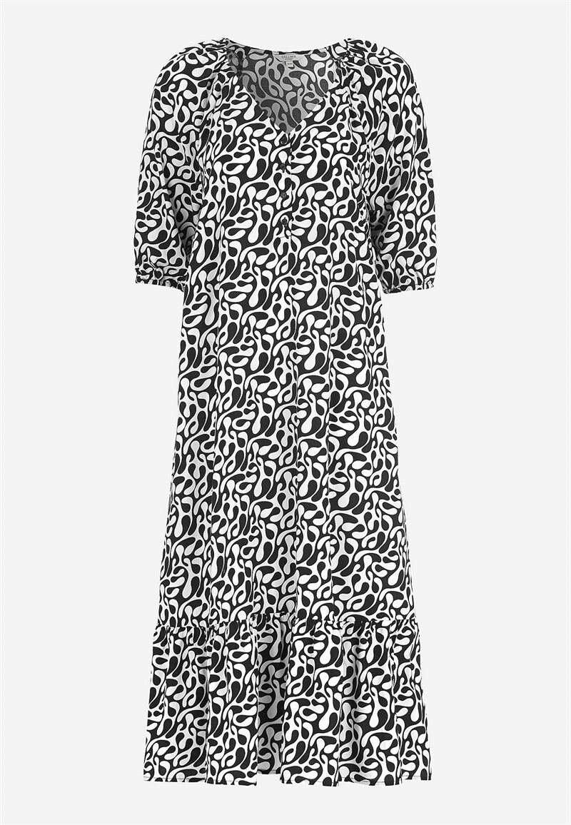 Mønstret flæsekjole