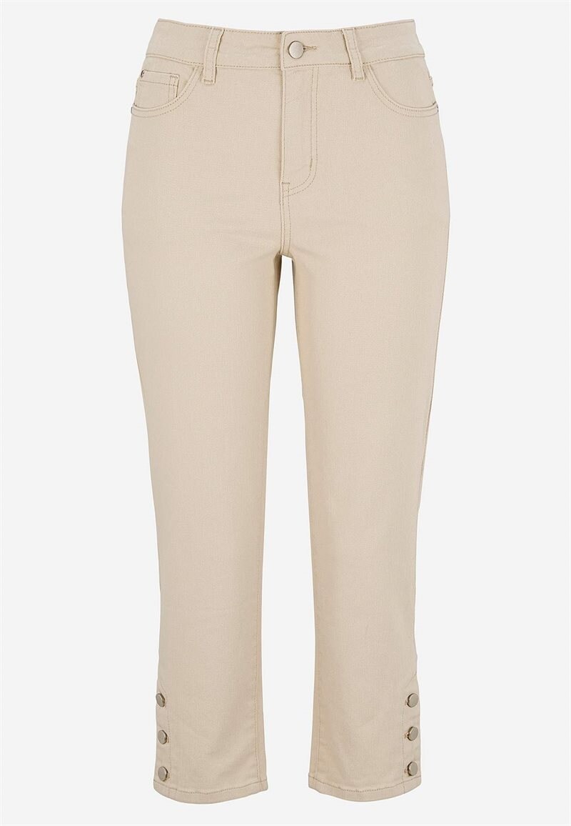 Crop jeans med design med fem lommer