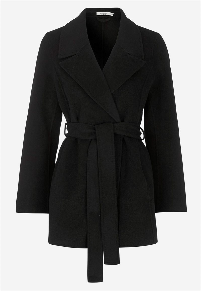 Uldfrakke Premium med bæltespænde