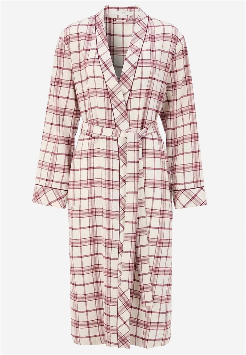 Ternet morgenkåbe i flonel