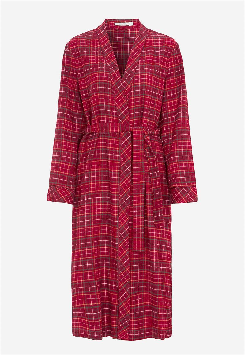 Ternet morgenkåbe i flonel