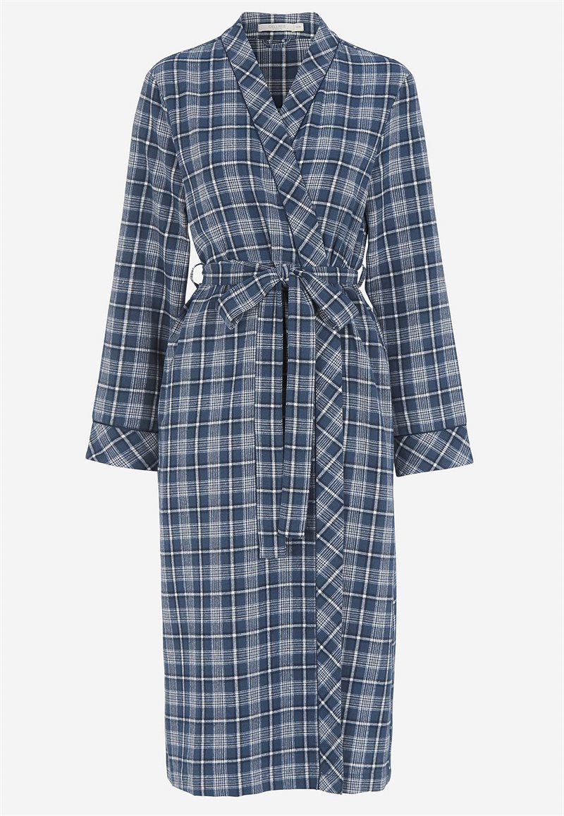 Ternet morgenkåbe i flonel