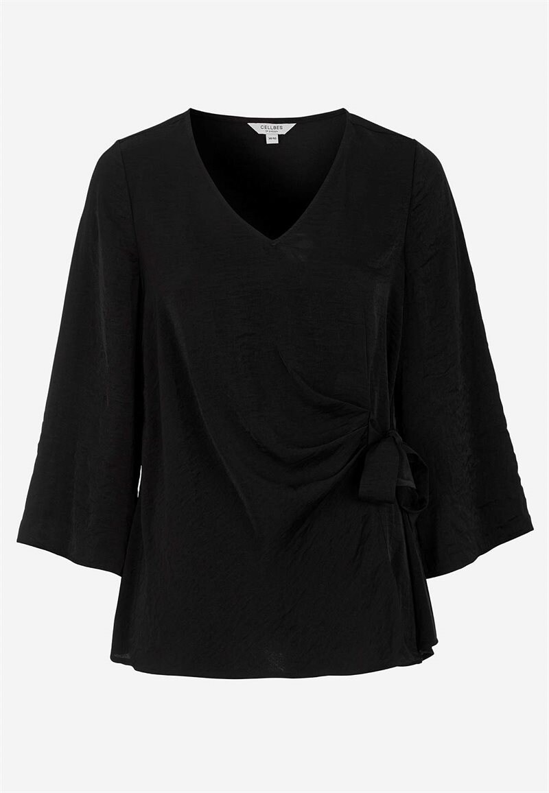 Bluse med bindebånd