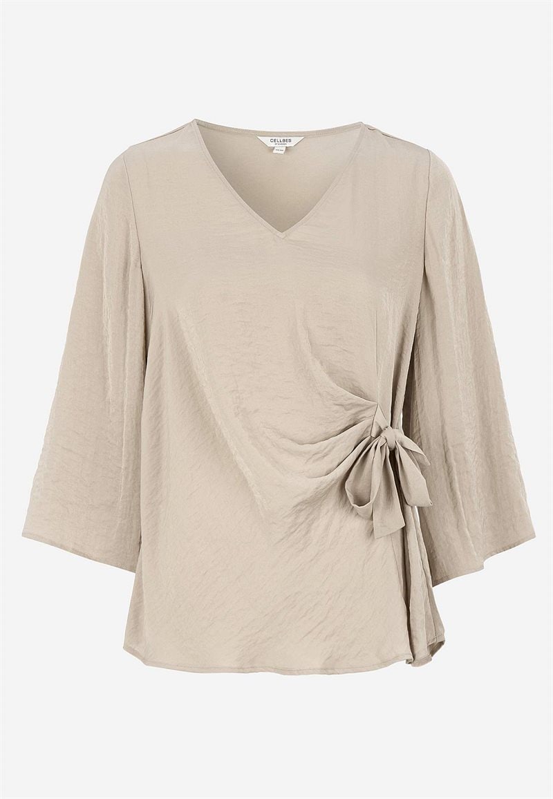 Bluse med bindebånd