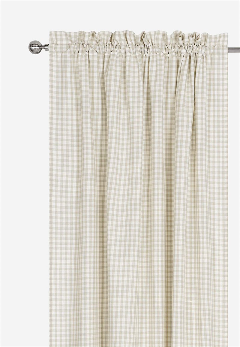 Vævet, ternet panelgardiner 2-pack