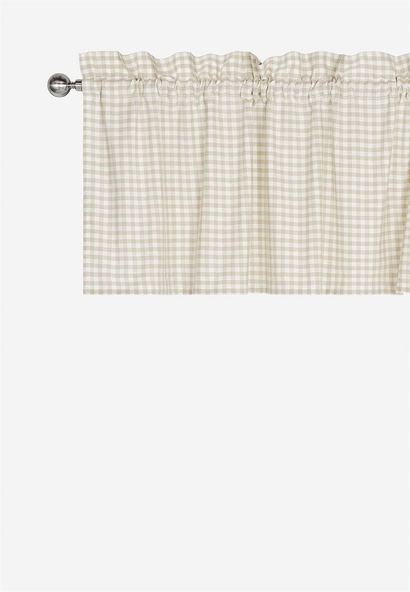 Vævet, ternet gardinkappe