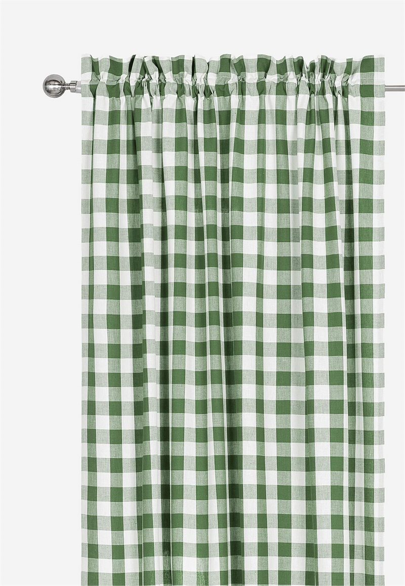 Vævede, ternede panelgardiner 2-pack