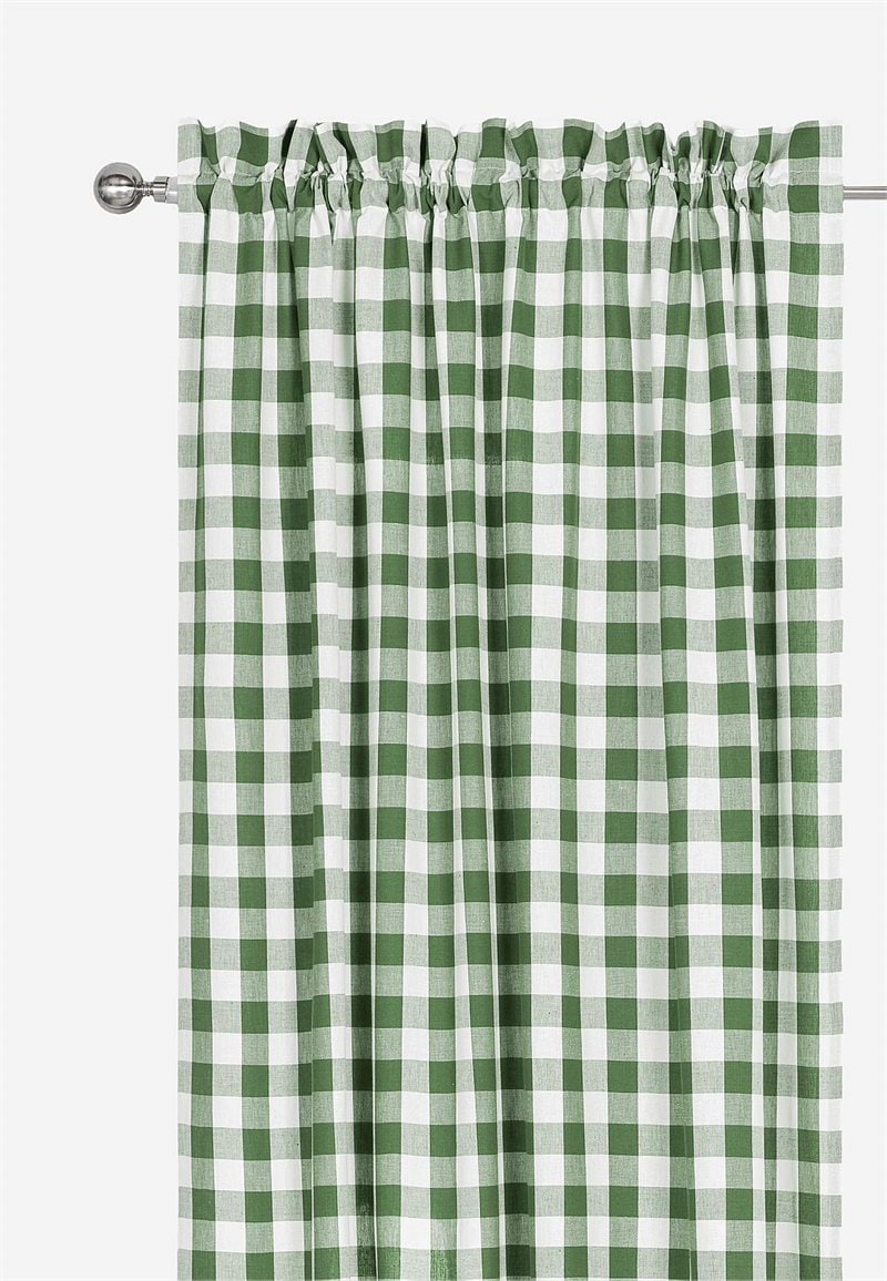 Vævede, ternede panelgardiner 2-pack