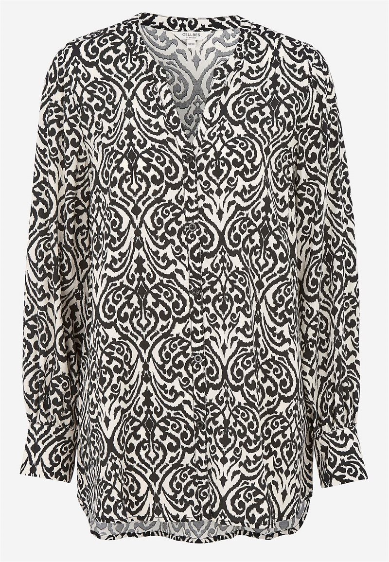 Vævet tunika med knapper