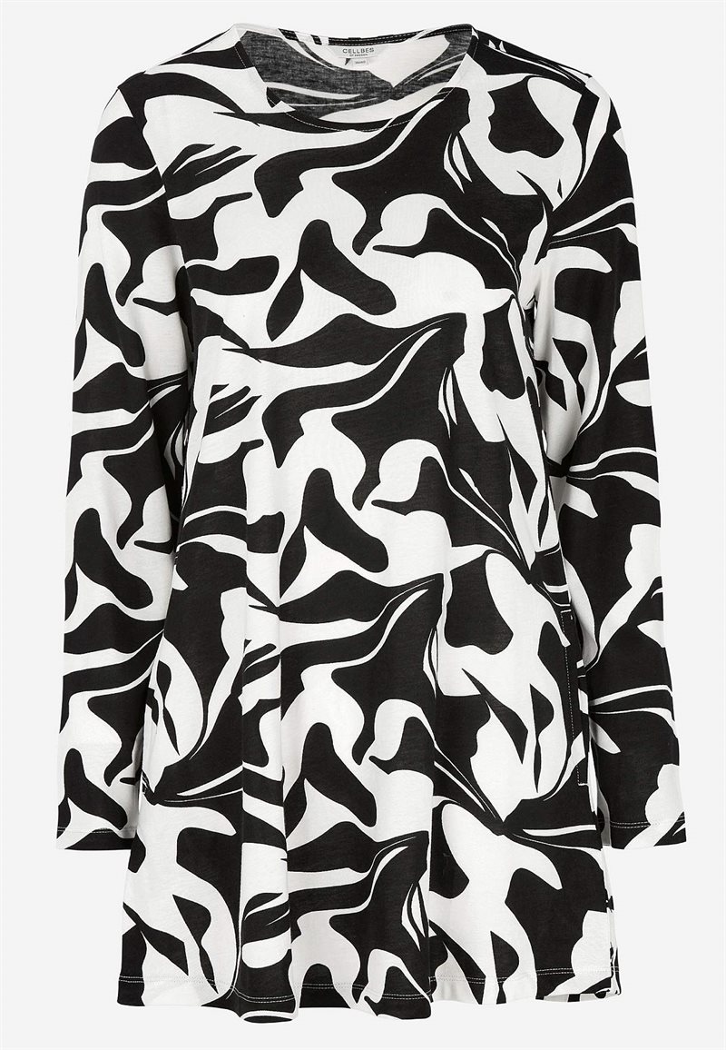 Mønstret jerseytunika med lommer