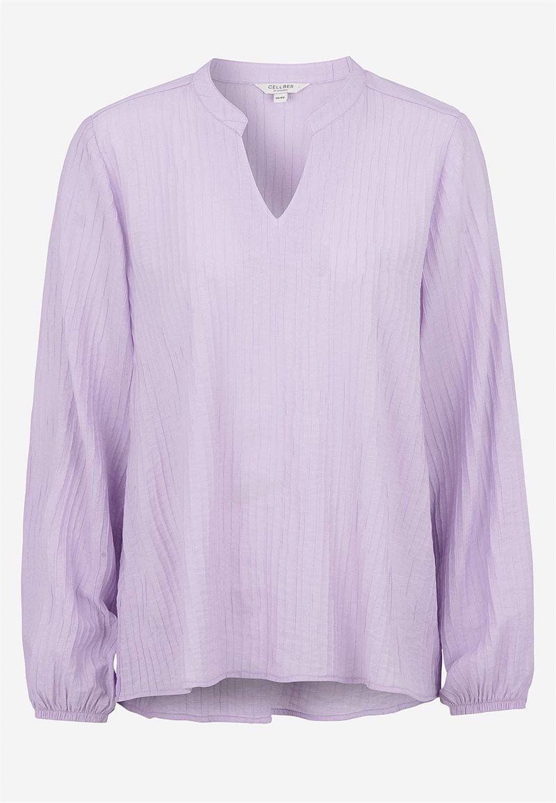 Vævet bluse med struktur