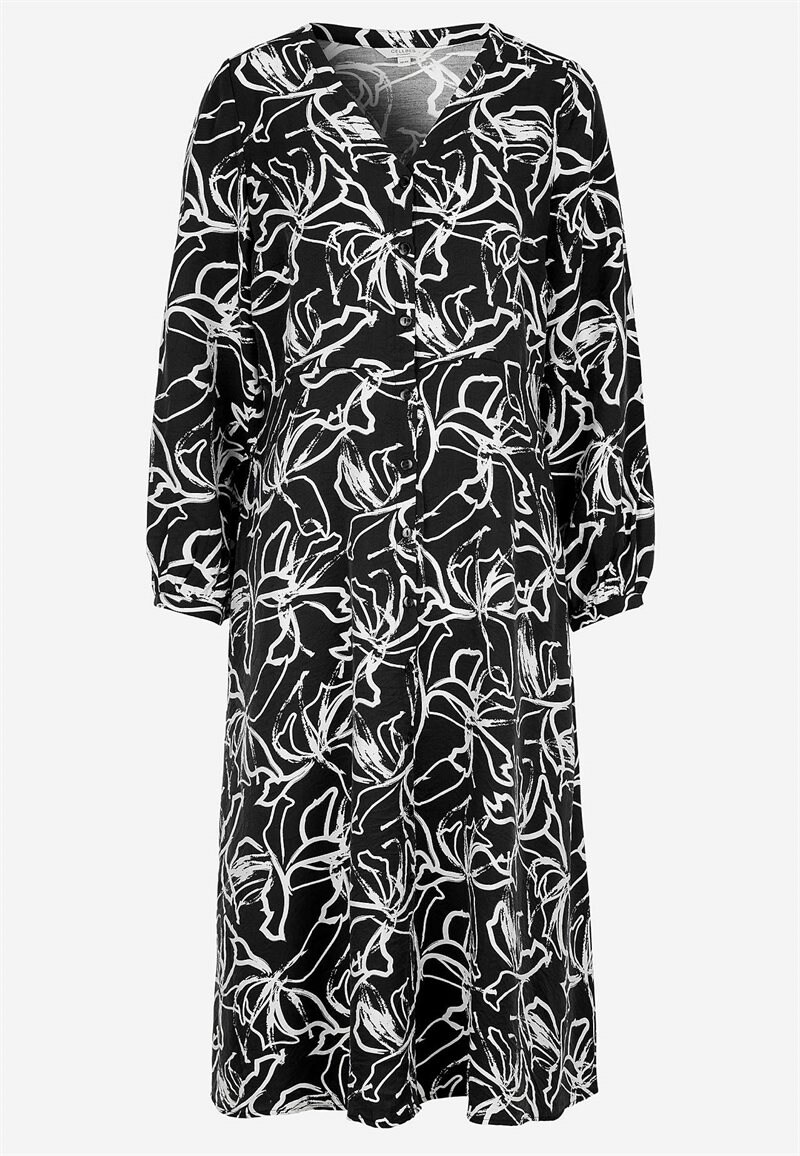 Vævet kjole med knapper